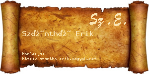 Szánthó Erik névjegykártya