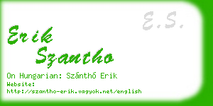 erik szantho business card